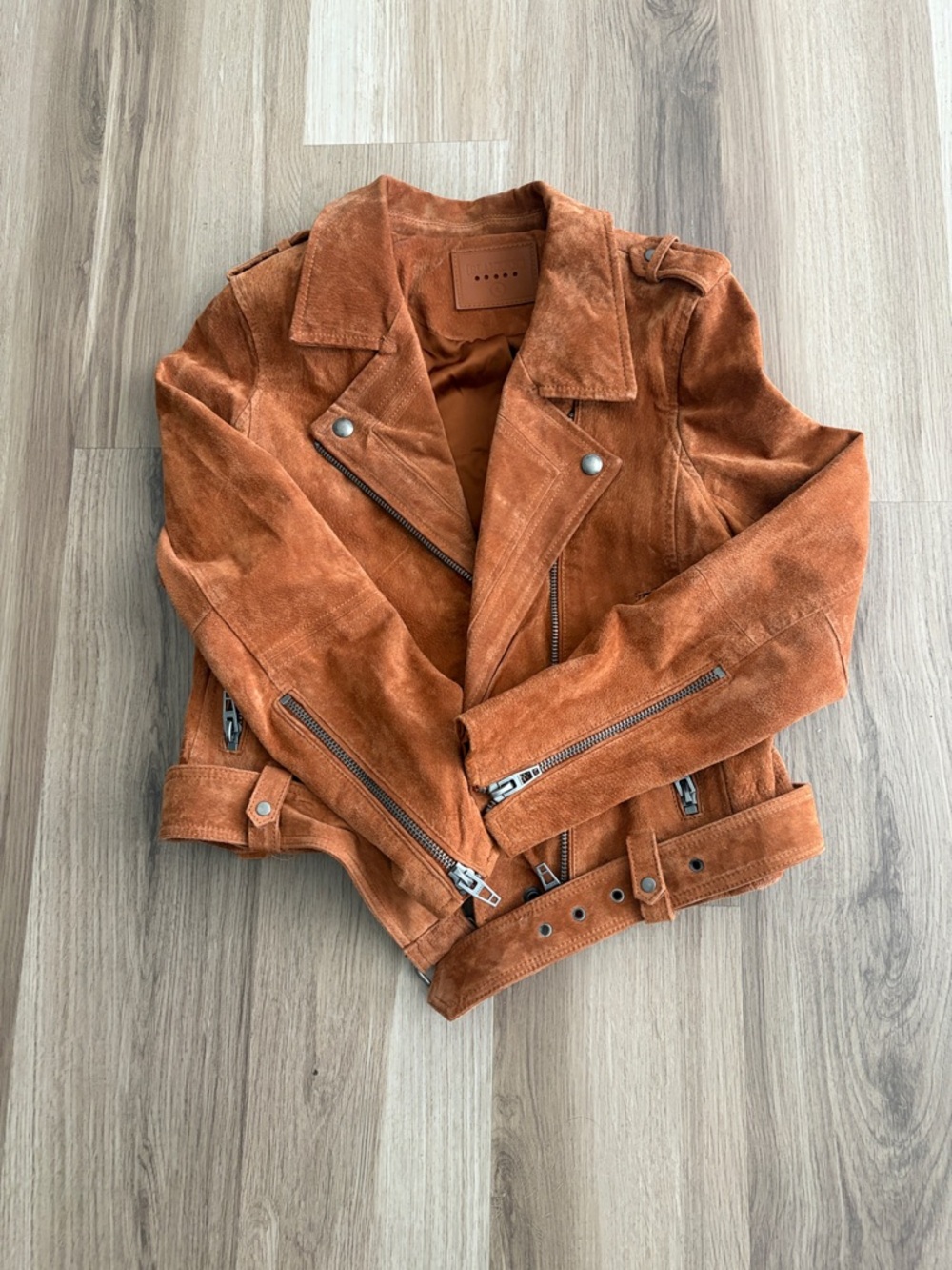 Blank NYC Rust Suede Moto Jacket